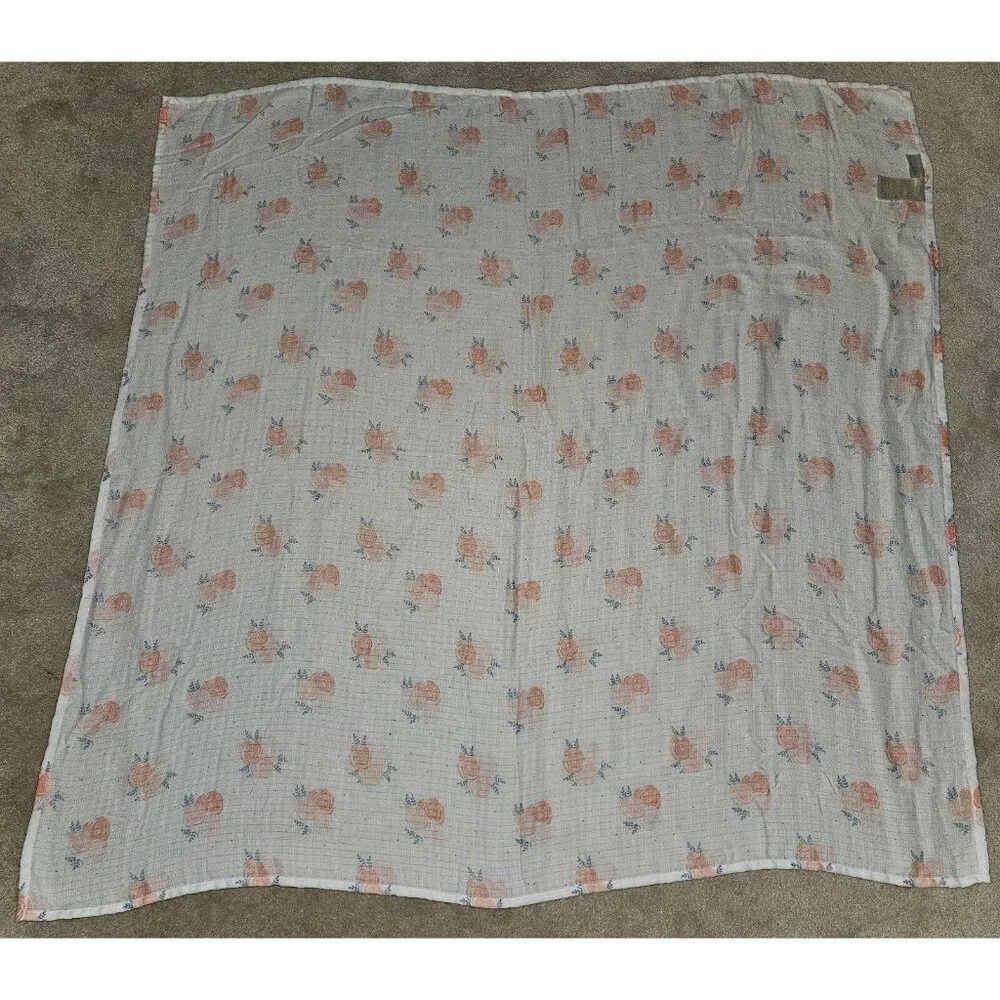 Aden & Anais Ideal Baby Pink White Rose Flower Muslin Swaddle Blanket NEVER USED
